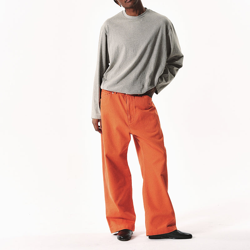 ORANGE STRAIGHT-LEG PANTS