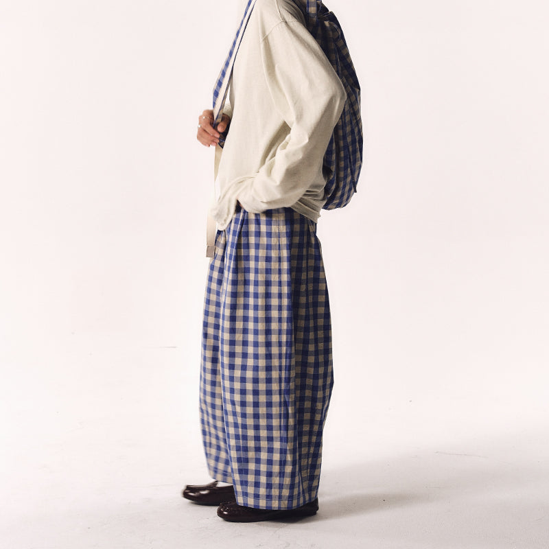 CHECKERED CROPPED PANTS
