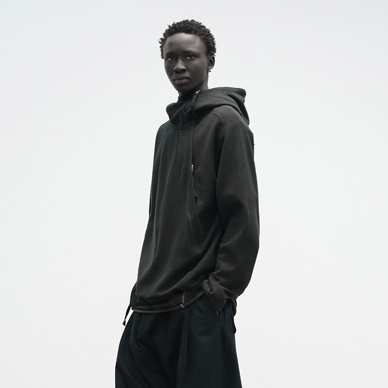 SLANT-PLACKET PULLOVER