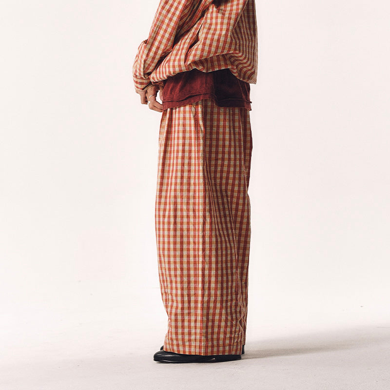 CHECKERED CROPPED PANTS
