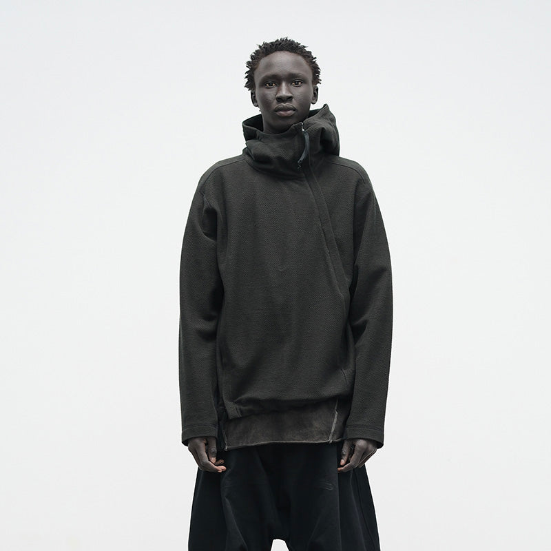 SLANT-PLACKET PULLOVER